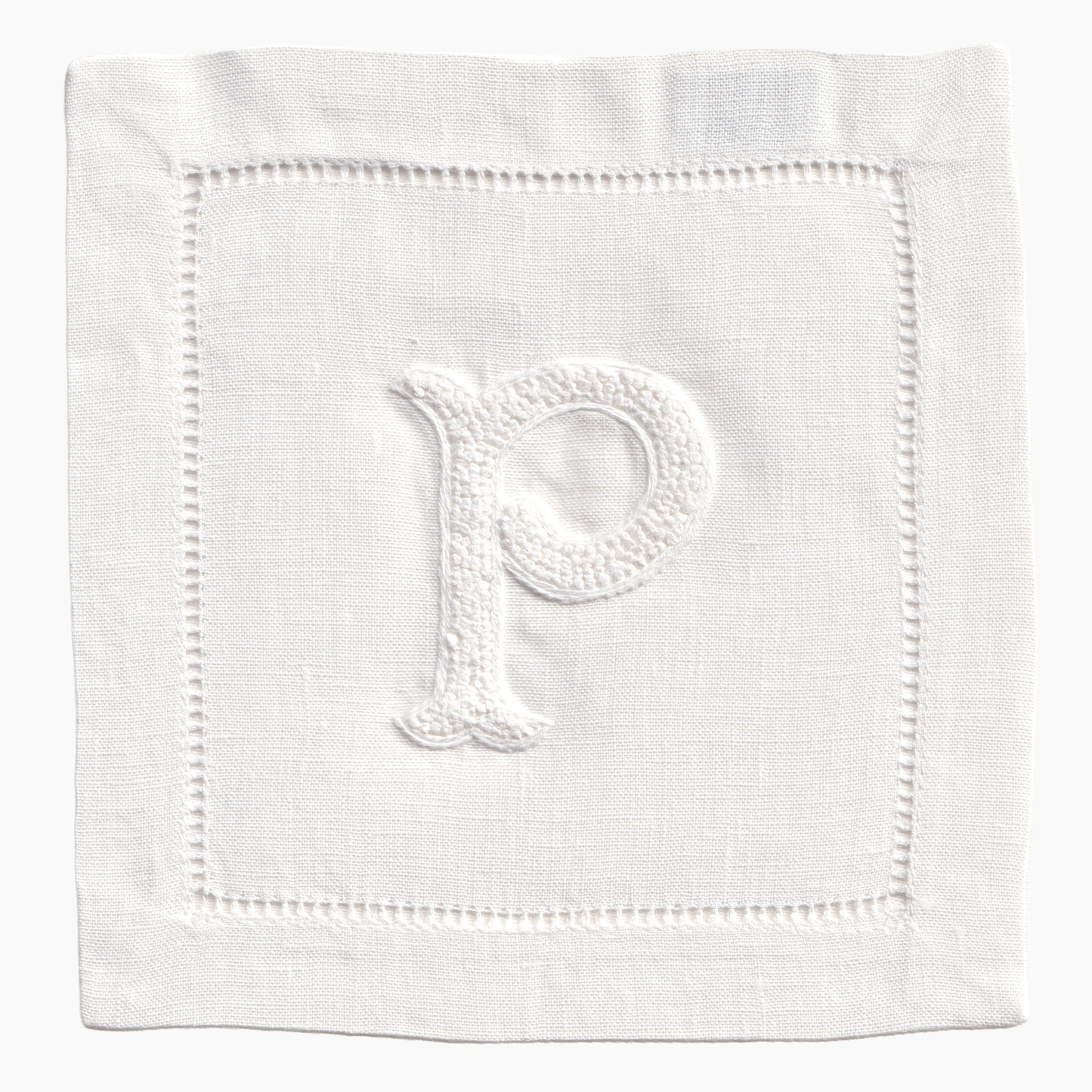 Nouveau Monogram Cocktail Napkins White  P - (Set of 4)