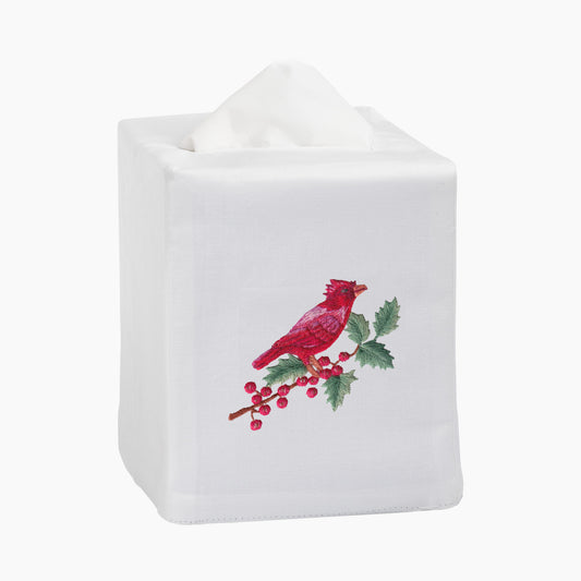 Cardinal Holly Tissue Box Cover