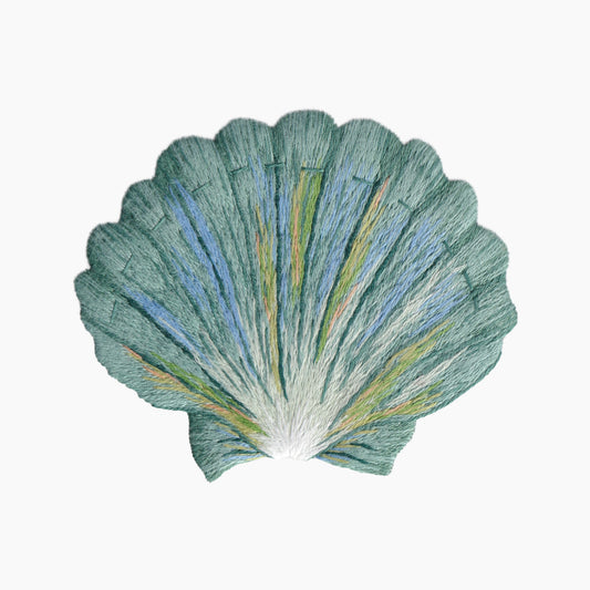 Shell Scallop Teal Tissue Box Cover