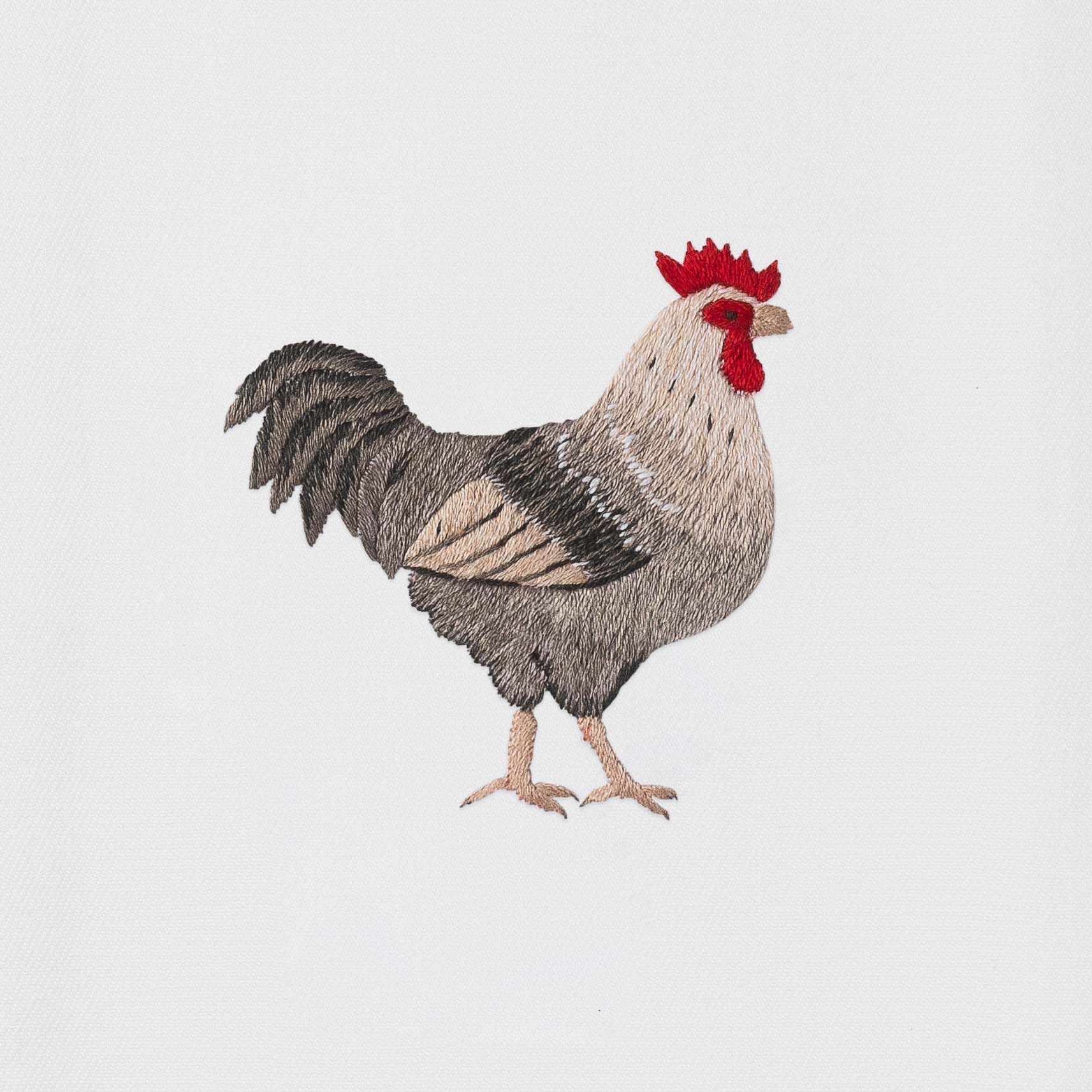 Rooster Gray Towel - Thumbnail 4