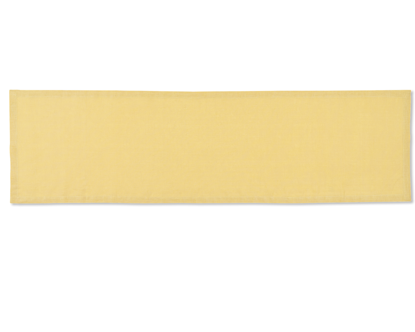 A linen table runner in the color butter