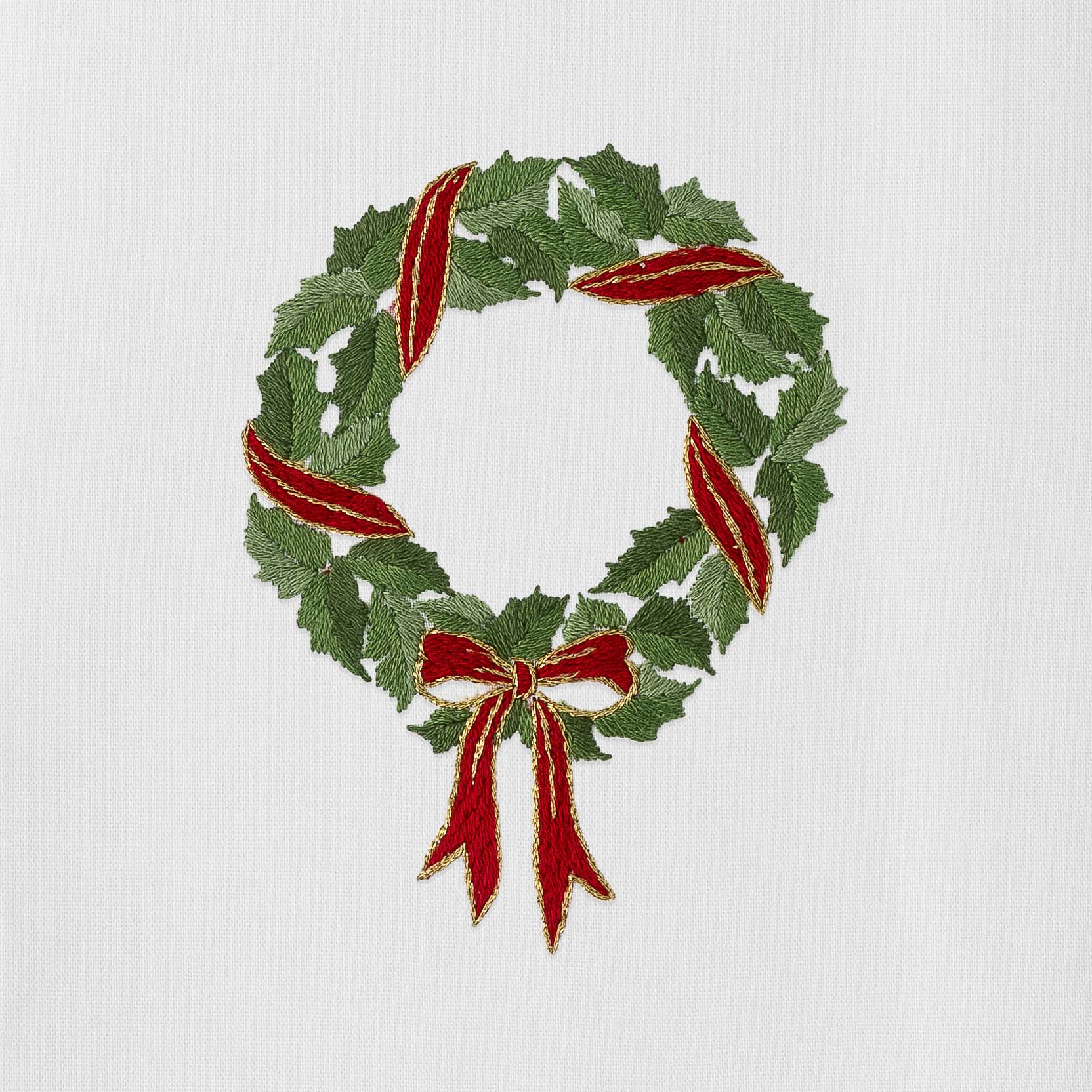 Holly Ribbon Wreath Towel - Thumbnail 3