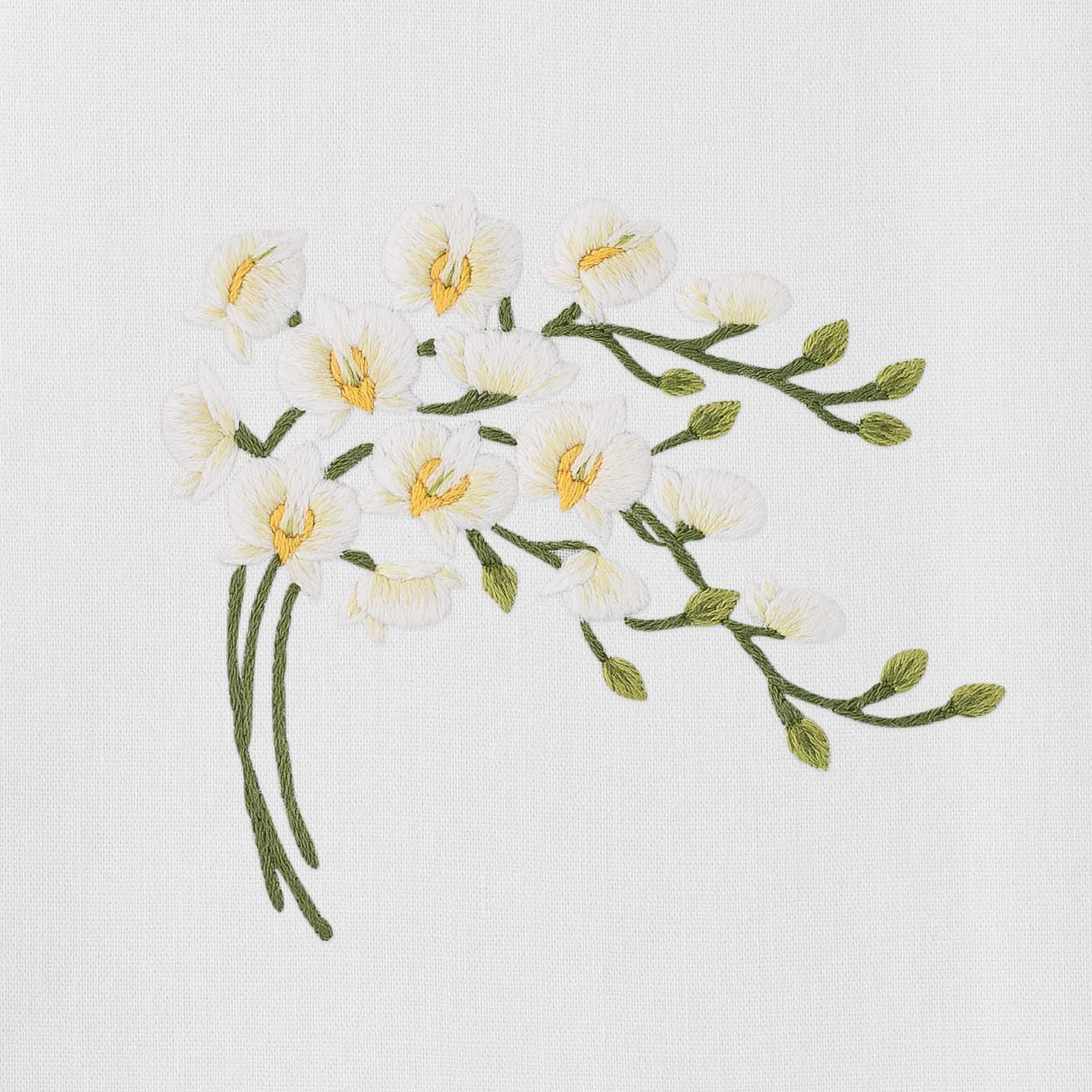 Orchid Spray White Towel - Thumbnail 4