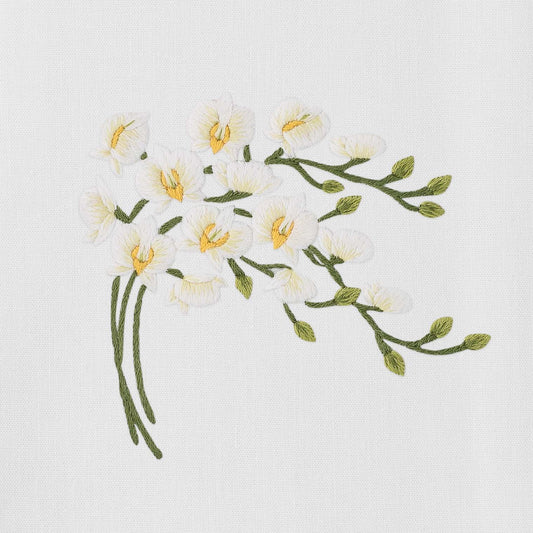 Orchid Spray White Hand Towel