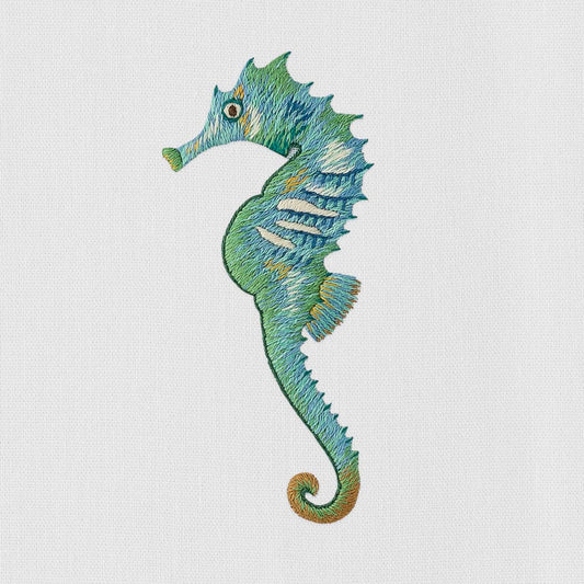 Seahorse Aqua Hand Towel