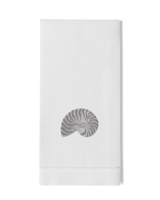 Shell Nautilus Silver Hand Towel