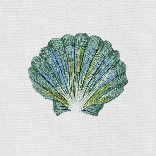 Shell Scallop Teal Towel Hand Towel