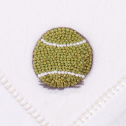a french knot embroidered tennis ball