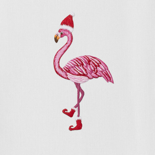 Santa Hat Flamingo Hand Towel